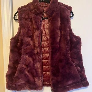 Nicole Miller reversible faux fur vest